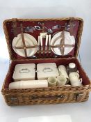 Coracle for Fortnum & Mason wicker picnic hamper with contents