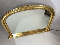 Modern gold overmantle mirror