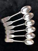 Silver Hallmarked Sheffield spoons maker John Round six in total dated 1899 total weight approx