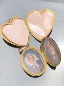 Two Lockets: (One) Approx: 38.25mm x 32mm across oval, set with a Seed Pearl Star on the front and