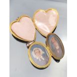 Two Lockets: (One) Approx: 38.25mm x 32mm across oval, set with a Seed Pearl Star on the front and