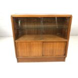 Mid Century sideboard with sliding glass doors and cupboard under
