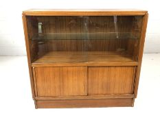 Mid Century sideboard with sliding glass doors and cupboard under