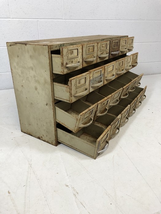 Set of Vintage metal drawers, 24 in total, approx 49cm x 92cm x 28cm - Image 5 of 8