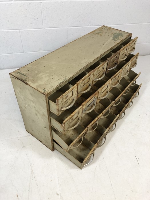 Set of Vintage metal drawers, 24 in total, approx 49cm x 92cm x 28cm - Image 6 of 8