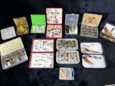 Large collection of fly fishing flies of various makers and design, some vintage
