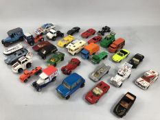 Collection of play worn Die-cast toy cars and trucks to include Corgi & Matchbox