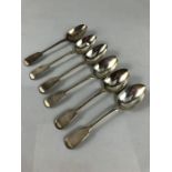 Six Hallmarked Silver teaspoons London 1852 (total weight 96g) maker Robert Smily