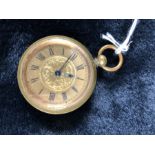 Ladies Gilt Metal Fob Watch Swiss Made Case Marked FWC