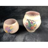 Two Poole Pottery small vases signed to Base (BJ & PL) largest approx 12cm