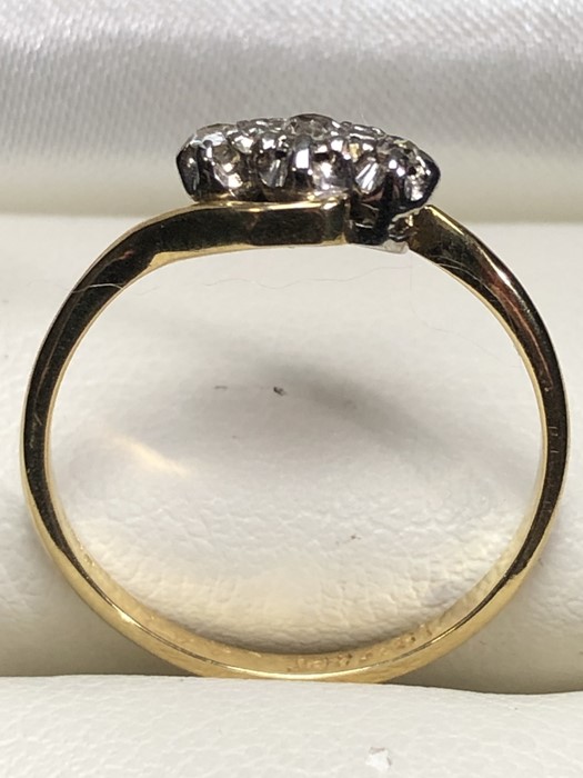 18ct Gold three stone Diamond trilogy ring (size 'K') - Image 2 of 2