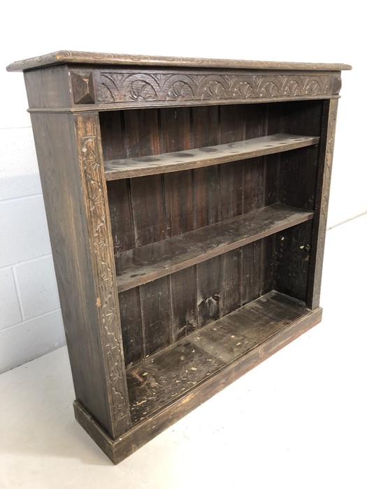 Carved Oak Bookcase of two shelves - Image 3 of 3