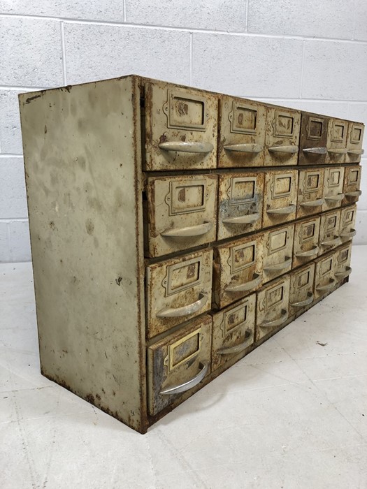 Set of Vintage metal drawers, 24 in total, approx 49cm x 92cm x 28cm - Image 3 of 8