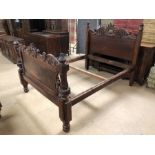 Heavily Carved French style wooden Bed frame A/F