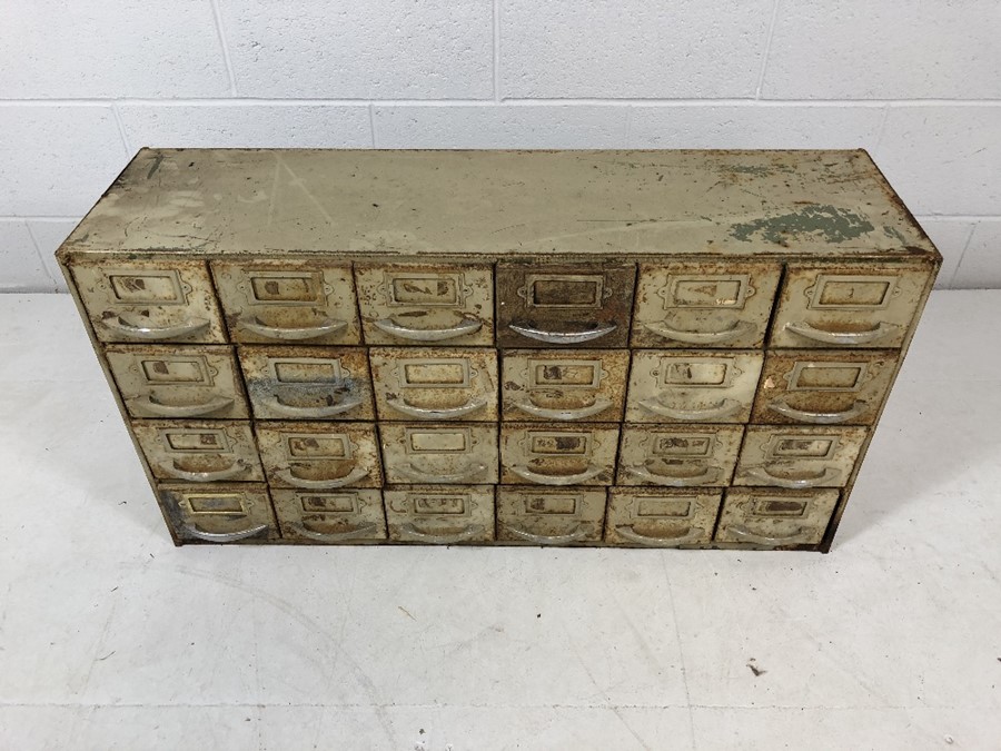 Set of Vintage metal drawers, 24 in total, approx 49cm x 92cm x 28cm - Image 2 of 8