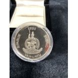 A Vanuatu 1993 50 Vatu silver proof coin, in celebration of Queen Elizabeth II 1953 - 1993