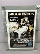 Brooklands reproduction poster in pyrex frame