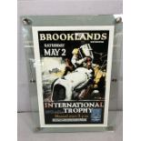 Brooklands reproduction poster in pyrex frame