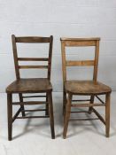 Two vintage oak chairs