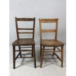 Two vintage oak chairs