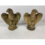 Large Pair of concrete statues of Eagles (weathered)