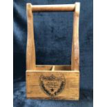 Wooden two compartment storage crate / bottle holder marked 'Moet et Chandon'