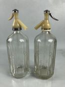 Pair of vintage SCHWEPPES soda syphons