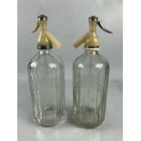 Pair of vintage SCHWEPPES soda syphons