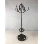 Heavy Duty metal coat and umbrella stand re purposed from reclaimed vintage farm yard machinery