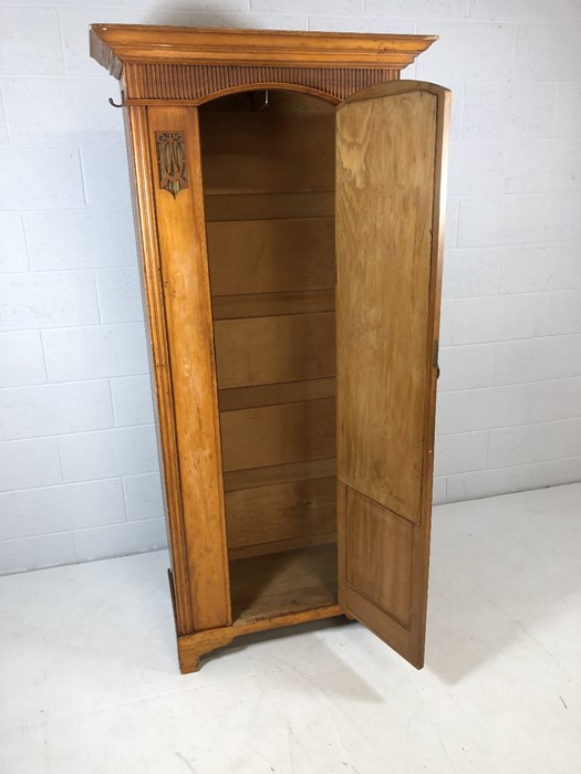 Edwardian single wardrobe with mirror - Image 3 of 5