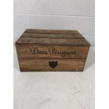 Wooden storage crate stamped Dom Perignon