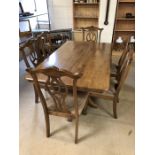 Modern Dining table and six upholstered chairs