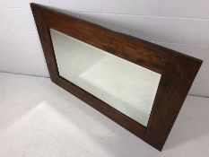 Large Rustic wooden framed bevel edged mirror approx 90 x 140cm