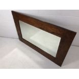 Large Rustic wooden framed bevel edged mirror approx 90 x 140cm