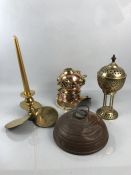 Collection of Brass and Copper-ware to include Censor, a boats propeller now a candle holder & a