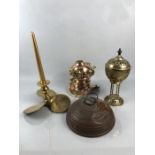 Collection of Brass and Copper-ware to include Censor, a boats propeller now a candle holder & a