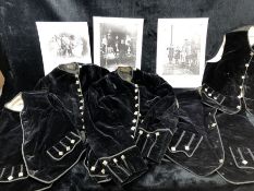 VICTORIAN CLOTHING - Two black velvet children's jackets with full lining, square buttons and