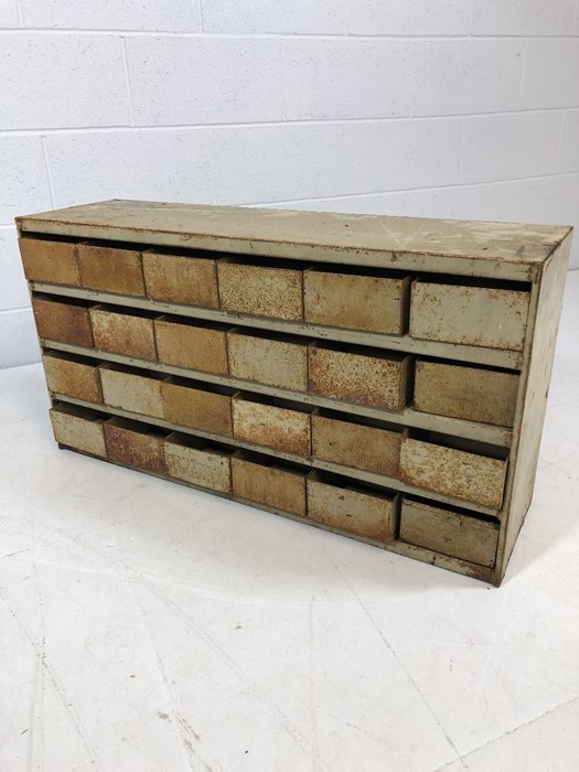 Set of Vintage metal drawers, 24 in total, approx 49cm x 92cm x 28cm - Image 8 of 8