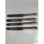 Four Kings Pattern silver hallmarked handled knives with blades marked William Sansom & Co "