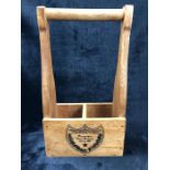 Wooden two compartment storage crate / bottle holder marked 'Moet et Chandon'