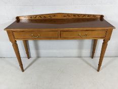 Laura Ashley: Light wood modern sideboard with two drawers and up-stand with foliate decoration (