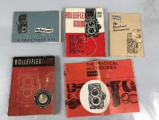 Photographic interest: Five original Guides and Ephemera for ROLLEIFLEX cameras (Rollei)