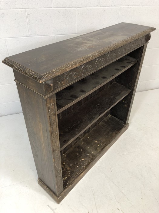 Carved Oak Bookcase of two shelves - Image 2 of 3