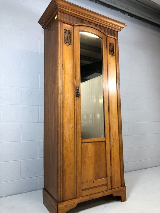 Edwardian single wardrobe with mirror