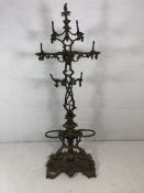 Wrought iron umbrella and coat / hat stand in the form of twisted branches and leaves. Over 200cm in