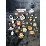 Collection of badges, pins and buttons, Militaria, RAF, St Johns Ambulance, Morris Eight and a
