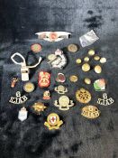 Collection of badges, pins and buttons, Militaria, RAF, St Johns Ambulance, Morris Eight and a