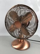 Modern Mid Century style Copper coloured Desktop fan......