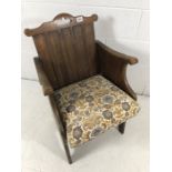 Oak Unusual solid low chair