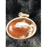 Silver Dolphin Brooch in Silver frame